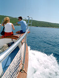 auf Tour mit Kapit�n Mate auf Insel Losinj / Kroatien